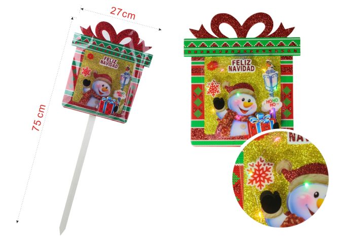 Estacas de jardín navideñas con luces 75x27cm - Imagen 1