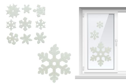 Adhesivos gel navideños copos de nieve
