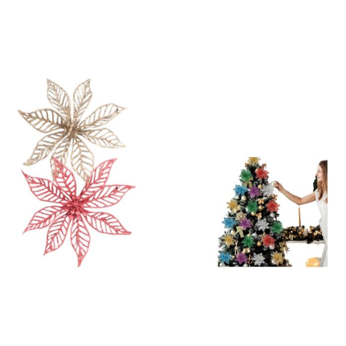 60702186 Set 2 Flores De Navidad 15Cm Modelo Jt24-Sk3963 - Imagen 1
