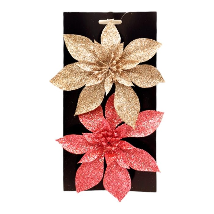 Set 2 Flores De Navidad 15Cm Modelo Jt24-Sk3965 - Imagen 1