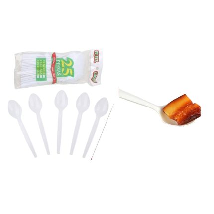 6# Cuchara Blanca 25Pcs