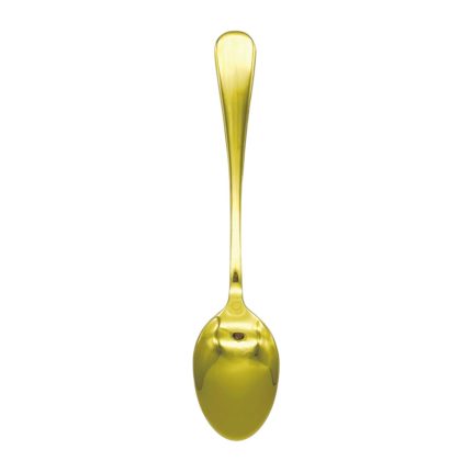 Cucharon para postre con mango redondo dorado 3PCS