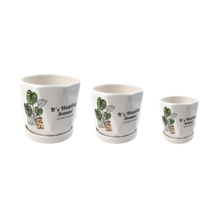 Juego de 3 macetas de cerámica modelo TX70040A9456