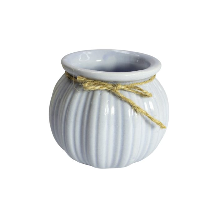 Maceta de Cerámica Acanalado y Cuerda Decorativa (9x8,3cm) - Imagen 3