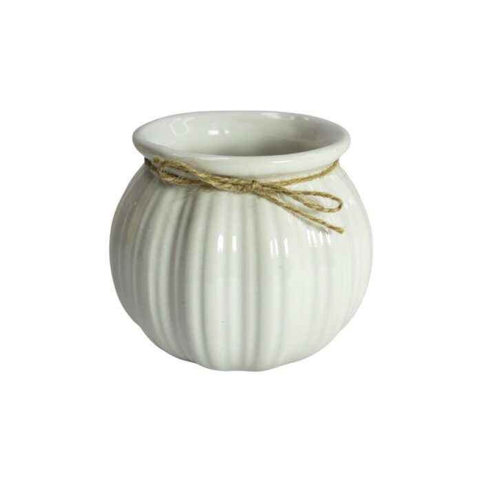 Maceta de Cerámica Acanalado y Cuerda Decorativa (9x8,3cm) - Imagen 5