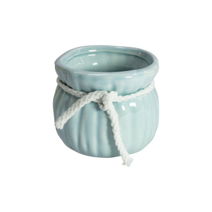 Maceta de cerámica brillante diseño acanelado 4 colores (8,5x7,5cm) - Imagen 3