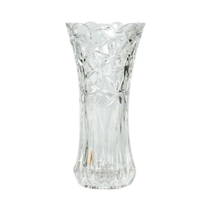 Florero de Cristal - Diseño Hielo de 25cm para Decorar