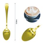 Cucharon grande para cafe con mango redondo dorado 3PCS - Imagen 2