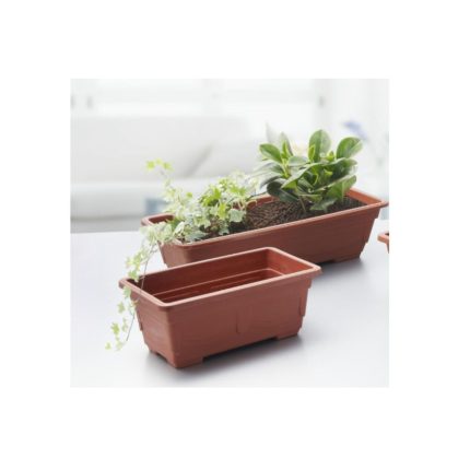 Macetero moderno 8603 con plato base – 34.8 x 18 cm