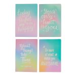 4 Cuadernos con Mensajes Motivacionales y Diseño Pastel