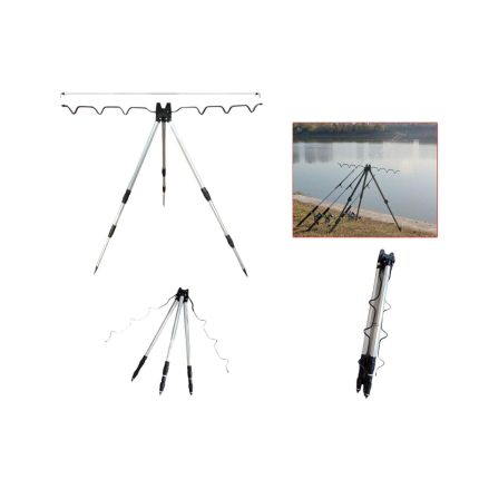 Trípode soporte para 6 cañas de pescar, 1,5 M