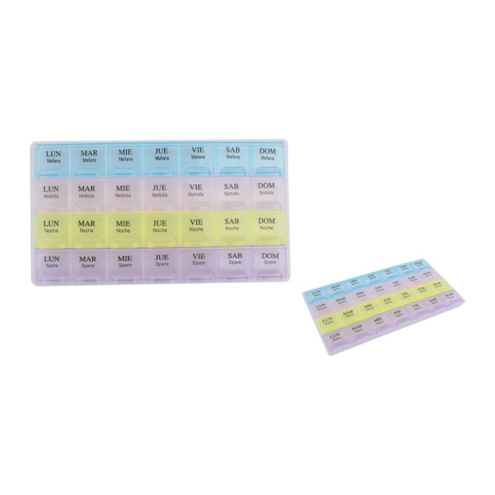 Pastillero 4 Filas 7 Compartimentos 22*12*2.2 Espanol - Imagen 1