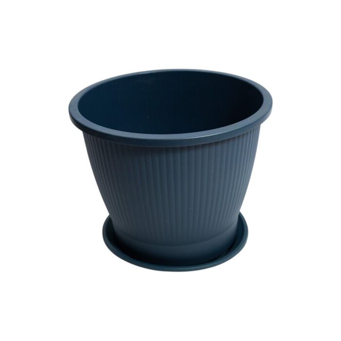 Macetero plástico diseño relieves verticales 29x24,5cm - Imagen 5