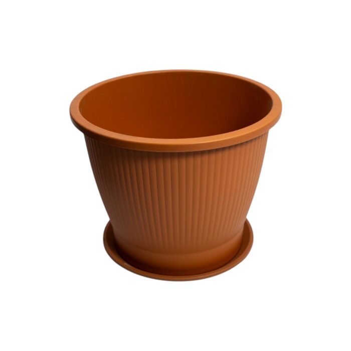 Macetero plástico diseño relieves verticales 29x24,5cm - Imagen 4