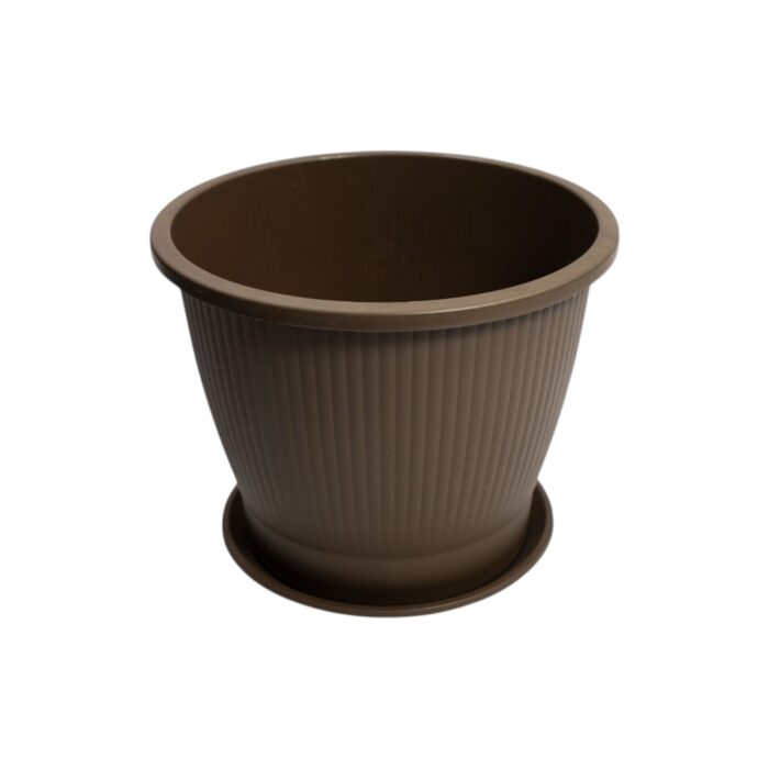 Macetero plástico diseño relieves verticales 29x24,5cm - Imagen 3