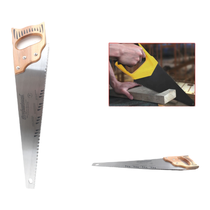 Sierra De Mano Con Mango De Madera De 20 Pulgadas. - Imagen 1