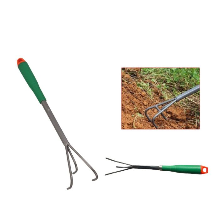 62354082 Rastrillo De Tres Dientes Bicolor Verde Oscuro - Imagen 1