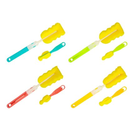 Set cepillo de esponja, para limpieza botellas mamaderas o chupetes