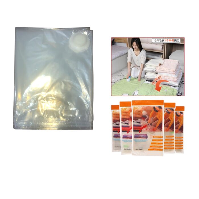62704655 Bolsa de vacío transparente ZKD 50 x 60 cm para almacenamiento compacto - Imagen 1