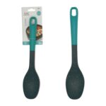 Espátula de plástico para jugos con diseño de puntos grises