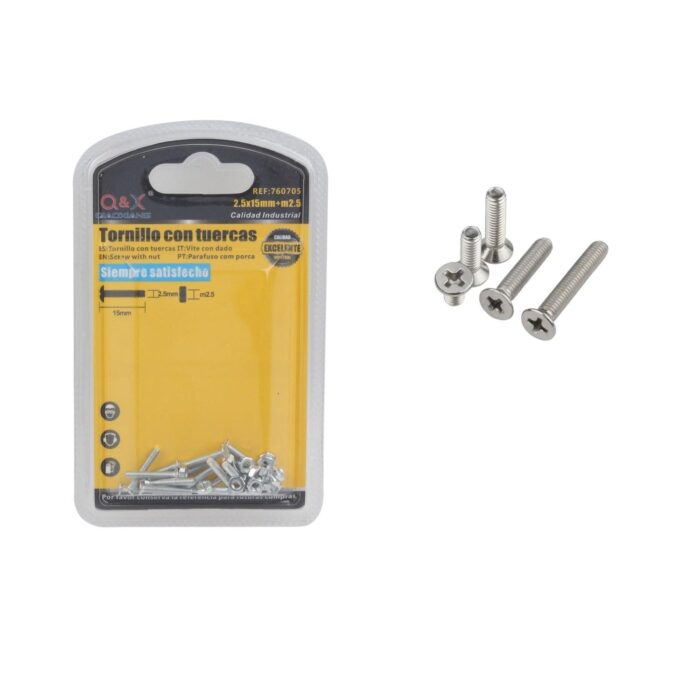 62354612 Perno Cruzado Con Tuerca 2.5*15+M2.5 - Imagen 1