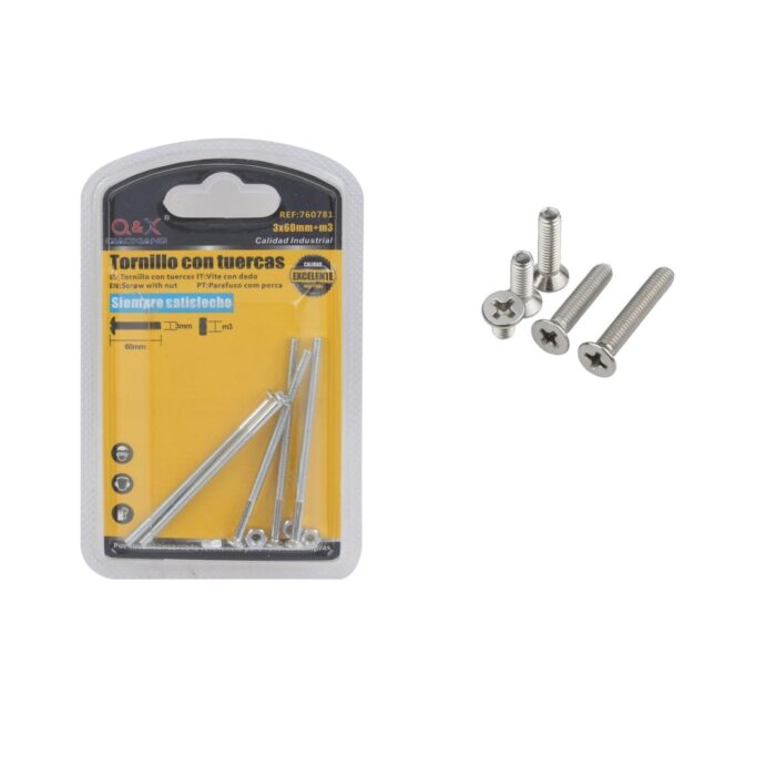 Perno Cruzado Con Tuerca 3*60+M3 - Imagen 1