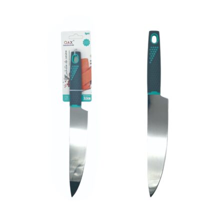 Cuchillo de chef profesional con mango gris ergonómico