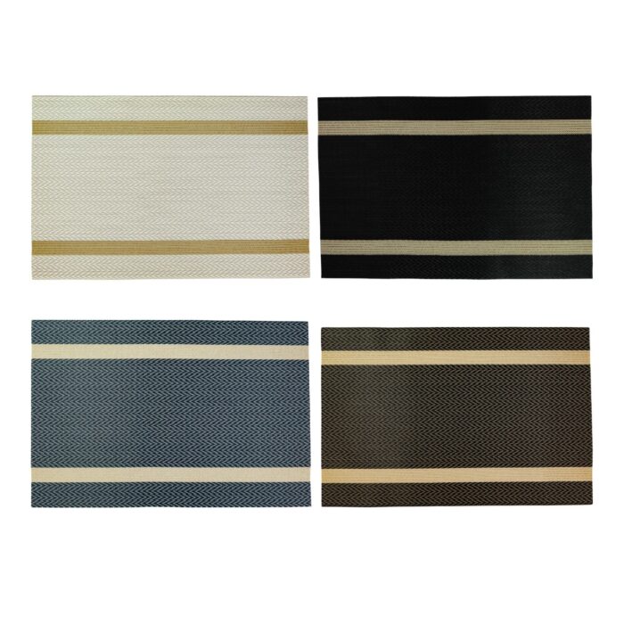 035885 Set de 6 manteles individuales con detalles dorados 30x45 cm - Imagen 1