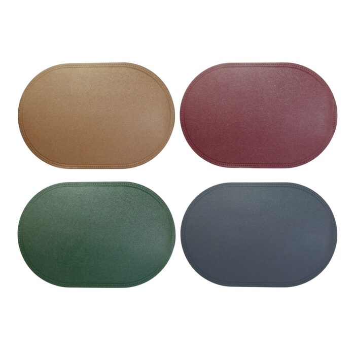 035984 Mantel ovalado individual de cuero mate 30x45 cm - Imagen 1