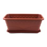 Macetero Plástico Rectangular con Diseño Clásico