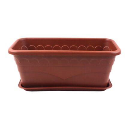 Macetero Plástico Rectangular con Diseño Clásico