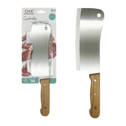 Cuchillo machete de cocina con mango de madera