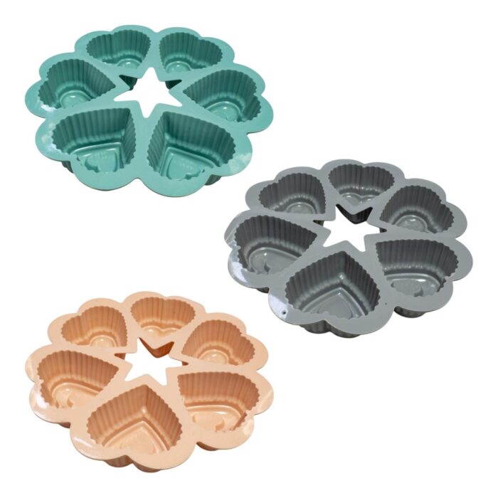 63992838 Molde de silicona diseño 6 corazones - 25×4.5 cm - Imagen 1