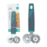 Cortador doble de pizzas con mango ergonómico de plástico gris