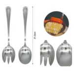 Set de tenedor y cuchara para ensalada con diseno floral 2PCS - Imagen 2