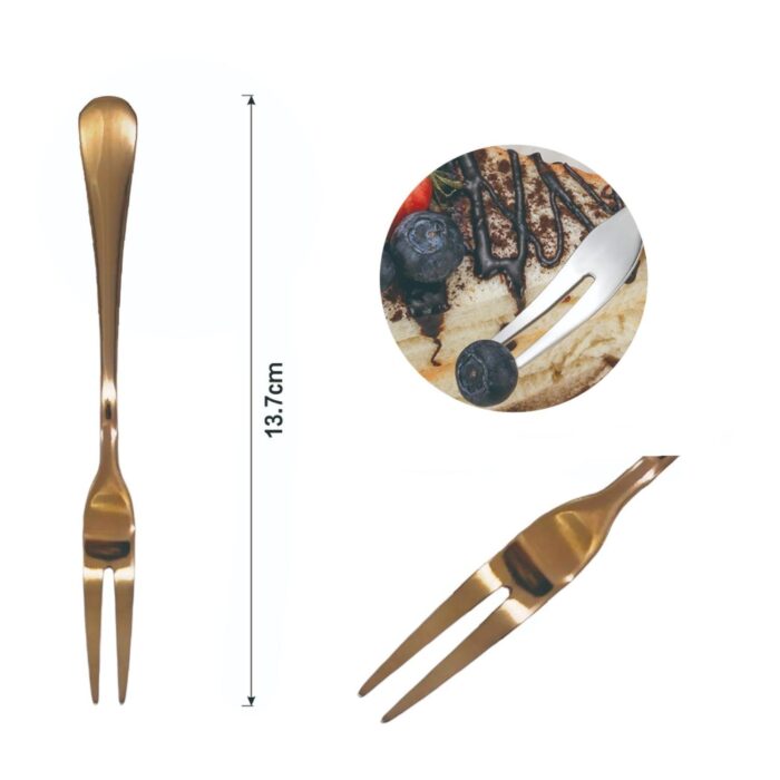 19af4386-beaa-4045-8cd5-b2c8b1175bbd.jpg Tenedor para aperitivos con mango redondo de oro rosa 3PCS - Imagen 1