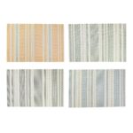 Set de 6 Individuales Rectangulares Zigzag con Acabado en Hilo Plateado (30x45 cm)