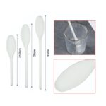 Juego de 3 cucharas plásticas largas blancas para servir y medir ingredientes - Imagen 2