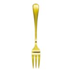 Tenedor para postre con mango redondo dorado 3PCS