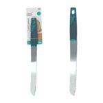 Cuchillo de pan serrado con mango de plástico gris