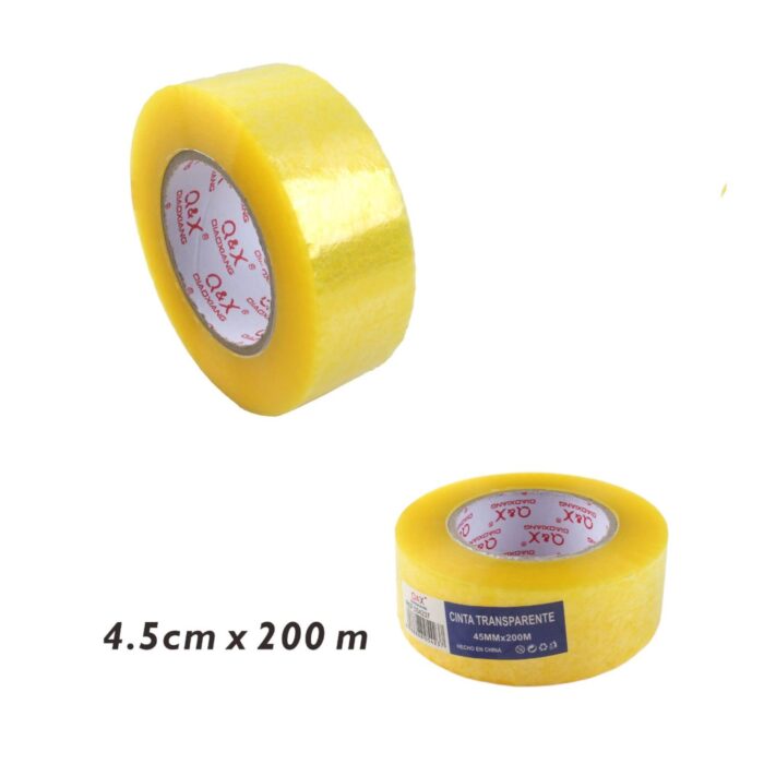 26c1512b-6693-4fa0-8908-0c698b8b9a4d.jpg Cinta adhesiva transparente amarilla 4.5 cm x 200 m para embalaje profesional - Imagen 2