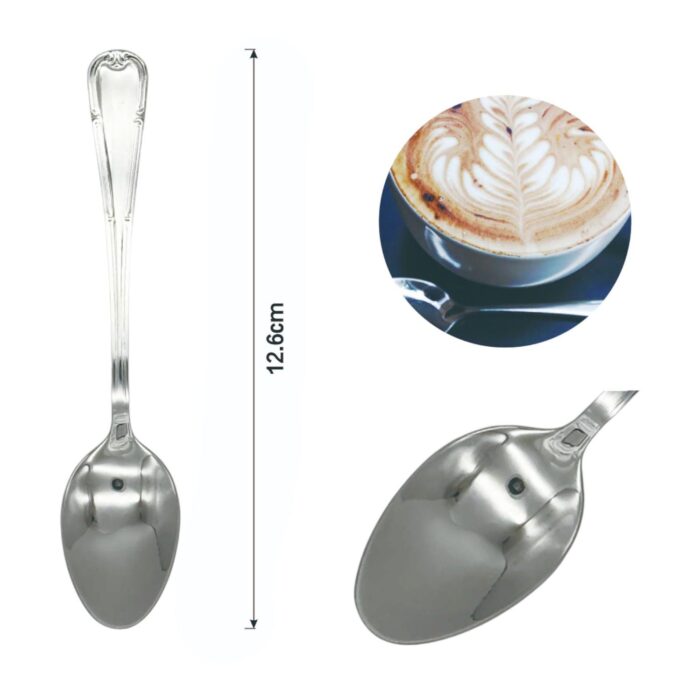 Cucharon grande para cafe con diseno floral 6PCS 12.5 - Imagen 2