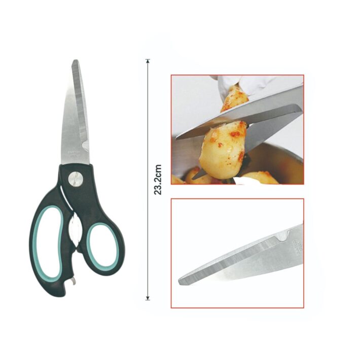 35dd8609-f2a6-42ed-bf9a-6353c9508b67.jpg Tijeras de seguridad para abrir cajas con mango ergonómico en negro y verde - Imagen 2