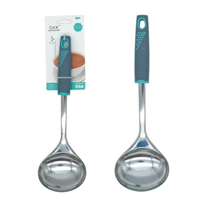 Cucharón práctico con mango gris de plástico - Imagen 1