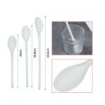 Set de 3 cucharas plásticas blancas para ensalada - Imagen 2