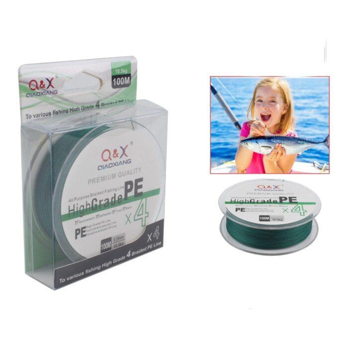 39fdfee6-9a0e-4bf3-abf2-ac344e8827f1.jpg (Hilo De Pescar) 100M X4 Hilo Pe De Un Solo Color Verde Oscuro 0,45 Mm - Imagen 1