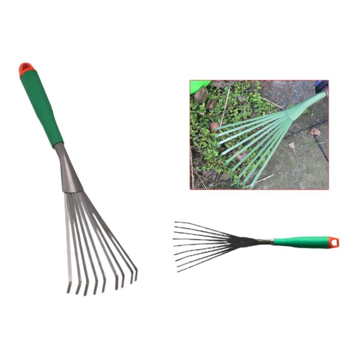 Rastrillo De Nueve Dientes Bicolor Verde Oscuro - Imagen 1