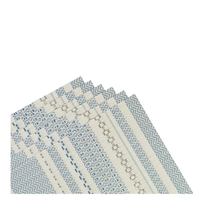 Set de 6 Individuales Rectangulares Zigzag con Acabado en Hilo Plateado (30x45 cm) - Imagen 11