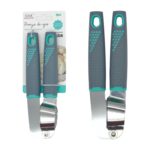 Prensa de ajo con mango ergonómico en plástico gris