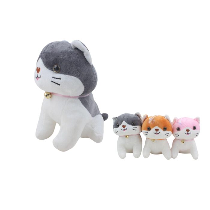 454c3650-21b7-4d62-b363-4a0d54613054.jpg Gato de peluche con campana suave 18 cm - Imagen 1